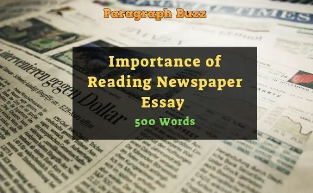 Importance of Reading Newspaper Essay in 500 Words