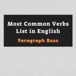 Most Common Verbs List in English
