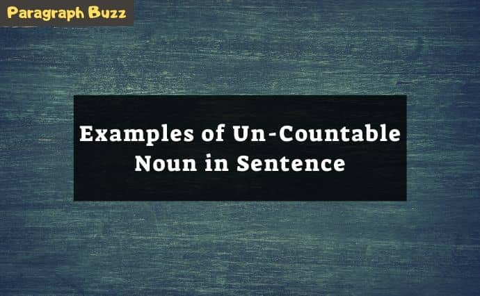 uncountable noun examples in sentences