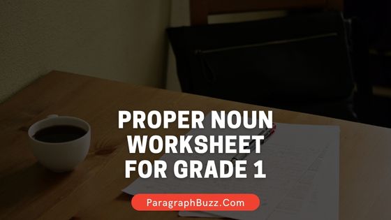 Proper Noun Worksheet for Grade 1
